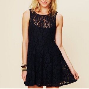 Free People Women's Miles Of Lace Black Dress Size S